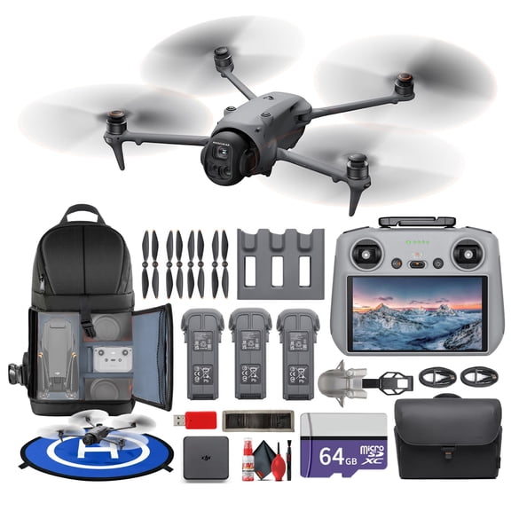 DJI Mavic 4 Pro Drone Fly More Combo Professional Aerial Camera | Advanced Obstacle Avoidance | Long Flight Time | Cinematic Video    64GB Card   BackPack   Landing Pad   More (12 Pcs)