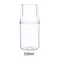 thumbnail image 4 of Wosthever Jarra de agua con vaso Juegos de vasos de vidrio Mesita de noche Beber Jugo Pot Resistencia a altas temperaturas Botella Frasco Hervidor Cocina y Comedor 520ml Wosthever HA071577-02, 4 of 6