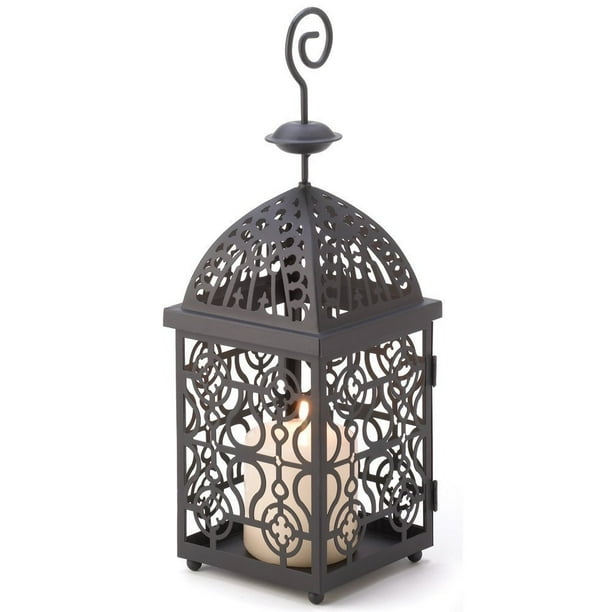 Metal Candle Lantern Holder Stand Antique Iron Birdcage Hanging Candle