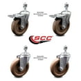thumbnail image 2 of 5 Inch High Temp Glass Filled Nylon ½ Inch Stem Caster Set 2 Total Lock Brakes, 2 of 2