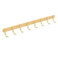 thumbnail image 1 of POINTERTECK Punch-free Coat Hat Hook Rack Multipurpose Wall Mounted Metal Towel Hanger Gold 6 Hooks, 1 of 4