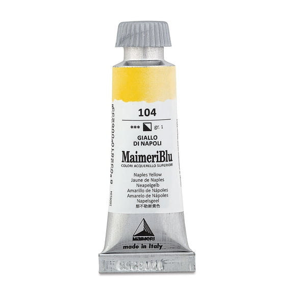 Maimeri Blu Artist Watercolor - Naples Yellow, 12 ml Tube