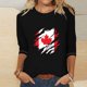 thumbnail image 3 of Camisetas Casuales de las Mujeres de Moda Impresa 3/4 Mangas Blusa Cuello Redondo para el Hogar Y Diario, 3 of 4
