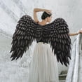 thumbnail image 4 of Alas de Ángel de tela no tejida, accesorios para disfraz de Cosplay, vestido elegante para fiesta temática Unisex Negro Soledad alas de ángel adulto, 4 of 8