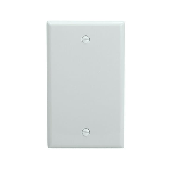 Cmple - 1 Gang Blank Wall Plate, Standard Size, Polycarbonate Thermoplastic Panel GFCI Wall Plate with Screws - White