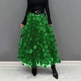 thumbnail image 2 of WTXUE Skirts for Women, Retro A-Line Skirt Half Length Skirt Women's3 D Polka Dotted Yarn Skirt High Waist, Green1 L, 2 of 6