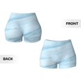 thumbnail image 5 of Kdxio Light Blue Marble Print Workout Shorts for Women Seamless Soft Smooth Gym Yoga Scrunch Active Shorts, 5 of 9