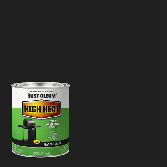 Bar-B-Que Black, Rust-Oleum High Heat Protective Enamel Paint- 7778502, Quart