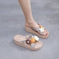 thumbnail image 5 of Lovskoo 2024 Women's Slippers Open Toe Ethnic Style Flower Slippers Platform Beach Flip-Flops Floral Summer Comfortable Shoe Orange, 5 of 8