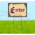 thumbnail image 1 of Medieval Fair Enter Purple Scroll (18" x 24") Yard Sign, Includes Metal Step Stake, 1 of 6