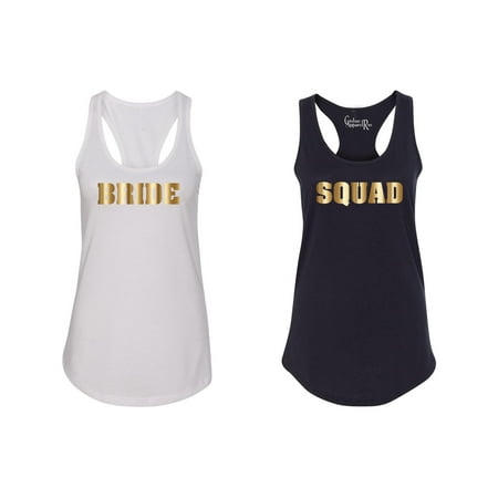 Party Womens Tank Top - Bride Squad Bachelorette Party Wedding Womens Racerback Tank Top