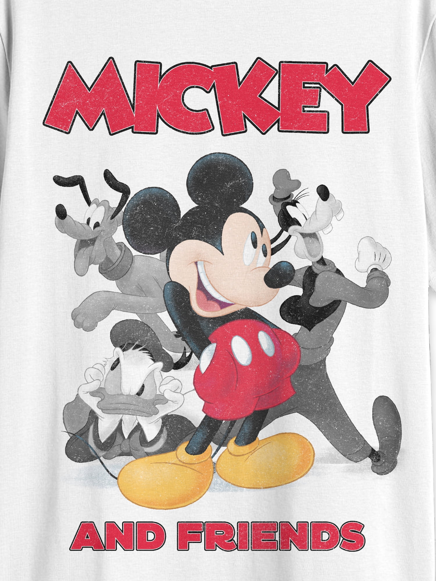 Disney Men's & Big Men's Mickey & Friends Original Crew Graphic Tee Shirt, 2-Pack, Sizes S-3XL