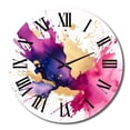 thumbnail image 4 of Designart "Strokes in Purple and Pink VII" Fractals Oversized Wall Clock, 4 of 5