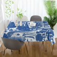 thumbnail image 3 of Yayeee Tablecloths 54" x 54" Rectangle Wrinkle Resistant Party Table Cover, Blue Garden Pattern, 3 of 8