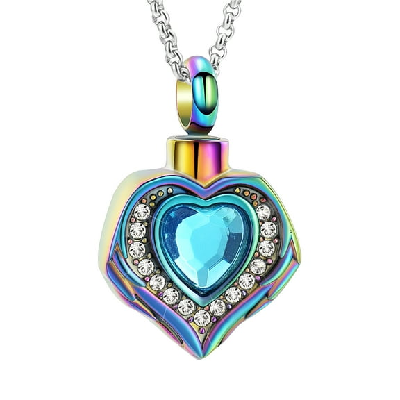 Crystal Setting Heart Cremation Jewellery Urns For Ashes Keepsake Urn Necklace Mini Urns