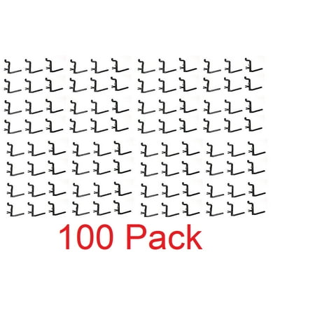 Locking Pegboard Hook - Peg Board Hooks Black L Hooks Locking Pegboard Crafts Tools L Hook Plastic BLACK 100 Pack L