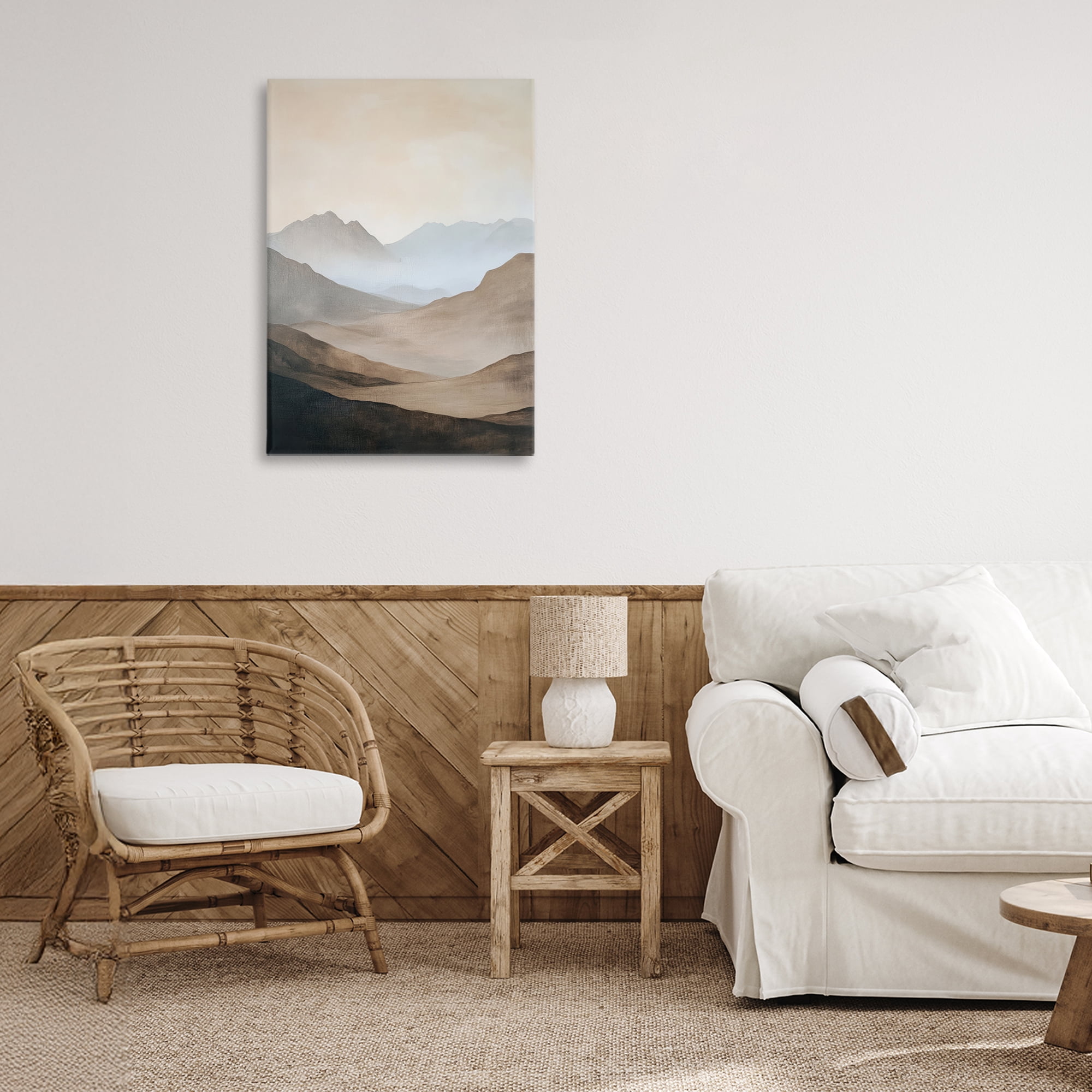 Stupell Industries Foggy Mountains Over Valley Canvas Wall Art, design by Petal Prints Design