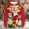 thumbnail image 5 of LUOGENLI Mens Hoodies Blanket Men's Autumn and Winter Christmas Theme Printed Sweatshirt Long Sleeve Pocket Long Sleeve Hoodie Sweatshirt Tops Mens Hoodies Zip up Big and Tall Brick Red Size L, 5 of 5