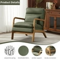 thumbnail image 3 of Bonzy Home Mid-Century Modern Accent Chair with Wood Frame, Upholstered Reading Armchair with Waist Cushion, Double Padded Side Chair for Living Room, Green, 3 of 6