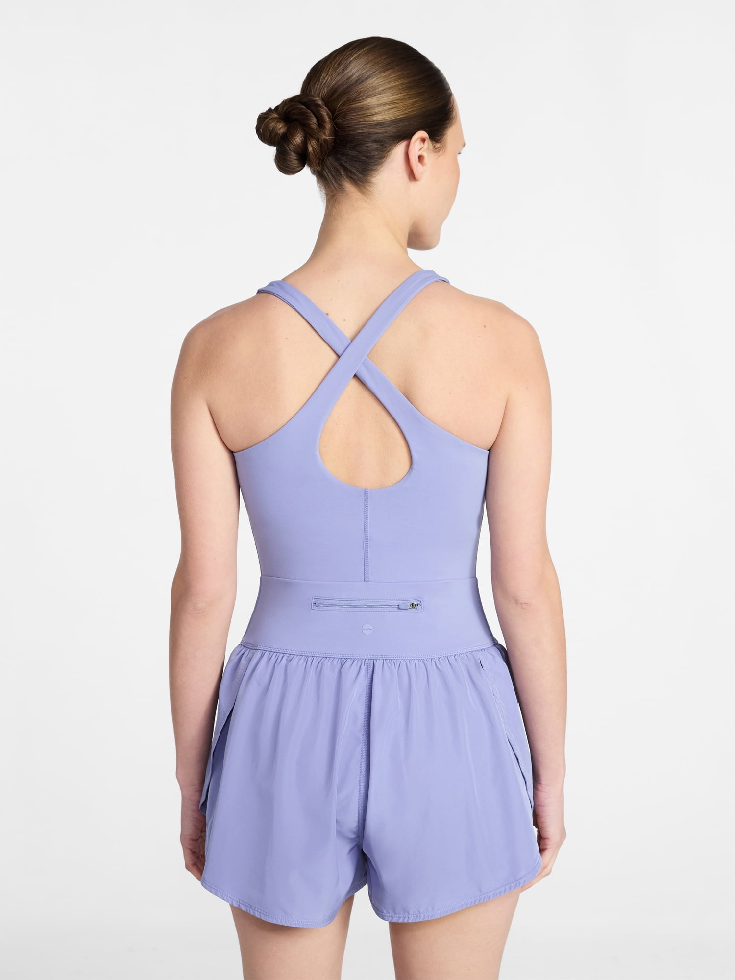 Avia Women's Cross Back Active Buttersoft Romper, Sizes XS-4X
