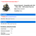 thumbnail image 2 of Starter Solenoid - Compatible with 1981 - 1982, 1984 - 1989 Lincoln Town Car 1985 1986 1987 1988, 2 of 2