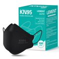 thumbnail image 1 of Mascarilla facial LEMENT KN95 negra desechable, 100 unidades, 1 of 7