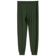 thumbnail image 6 of WTOBBY Men's Drawstring Pocket Cuffed Casual Pants Home Sleep Pants Comfortable Soft Lounge Wear Elastic Waist Men's Trousers,Army Green L, 6 of 8