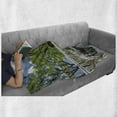 thumbnail image 6 of Modern Soft Flannel Fleece Blanket, Home Patio Balcony with Peaceful Woods in Clear Sunny Sky Photograph, Cozy Plush for Indoor and Outdoor Use, 70" x 90", White Green and Sky Blue, by Ambesonne, 6 of 6
