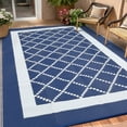 thumbnail image 3 of Outdoor Rug – Modern  9x12ft – Waterproof, Reversible, Non-Slip & UV Resistant – Easy Clean, Geometric Grid – for RV, Deck, Camping, Balcony & Backyard, 3 of 16