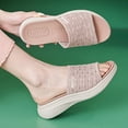thumbnail image 4 of Leozcaa Women's Comfortable Slide Sandals Air Cushion Knit Slip On Wedge Light Walking Sandals Platform, 4 of 8