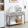 thumbnail image 2 of HOMCOM Console Table with 2 Drawers and Storage Shelf for Entryway Living Room, 2 of 10