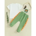 thumbnail image 3 of Toddler Baby Boy Birthday Outfit 1st-5th Dinosaur Print Romper/Shirt Pant Set 1 2 3 4 5 Years Old Birthday Clothes, 3 of 7