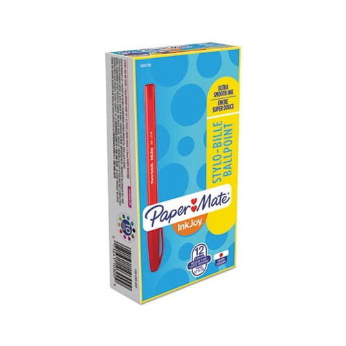 InkJoy 100 Stick Ballpoint Pen Medium 1mm, Red Ink/Barrel, Dozen