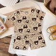 thumbnail image 4 of KPOPLK Toddler Baby Boy Summer Clothes Trucks Letters Short Sleeve T-shirt Top Elastic Waist Shorts Set Summer Outfit 2Pcs(Brown,6-9 Months), 4 of 4