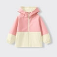 thumbnail image 7 of BRGZLK Kids Stormcoat Jacket Boys Girls Trendy Color-Blocked Full-Zip Raincoat Winter Lightweight Soft Windproof and Waterproof Hooded Coat Pink 11-12 Years, 7 of 7
