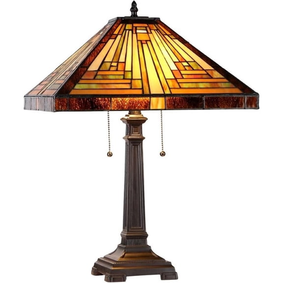 Pemberly Row Contemporary 2 Light Mission Table Lamp 16" Shade