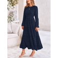 thumbnail image 5 of Blue Long Sleeve Tiered Maxi Dress With Floral Print, 5 of 28