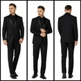 thumbnail image 5 of Antonio Uomo Men’s Suit Set – Slim Fit 2 Piece Tuxedo Blazer Solid One Button Jacket Pants Formal Business Wedding Party Prom Elegant Dress Suits Black 48, 5 of 6