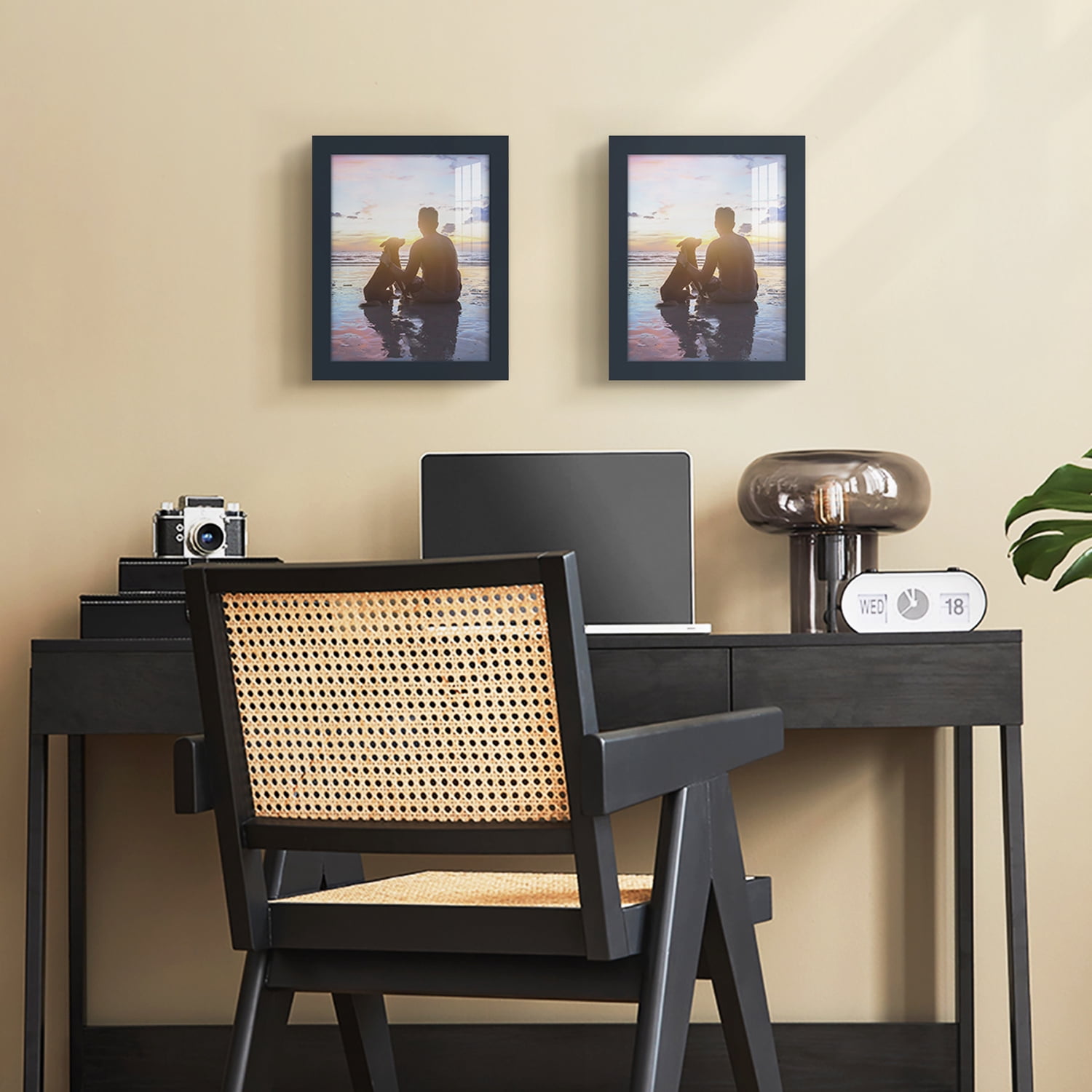 Modern 8 in. x 10 in. Dark Blue Picture Frame (Set of 2)