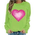 thumbnail image 4 of Fznquz Valentines Day Sweatshirts for Women Love Heart Graphic Plus Size Outfits Crew Neck Cute Green Spirng Outfits S, 4 of 5