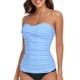 thumbnail image 4 of Ocean Blues Women's Twist Swimsuit Top Molded Cups Tummy Control Tankini Top Only, 4 of 7
