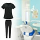 thumbnail image 3 of Conjunto de uniforme de trabajo para mujer, blusa y pantalones, ropa de trabajo cómoda, duradera y suave. Negro S, 3 of 9