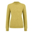 thumbnail image 4 of Knit Sweaters for Women Crewneck Loose Long Sleeve Winter Warm Wool Knit Pullover Tops Cozy Tunic Sweater Yellow M, 4 of 7