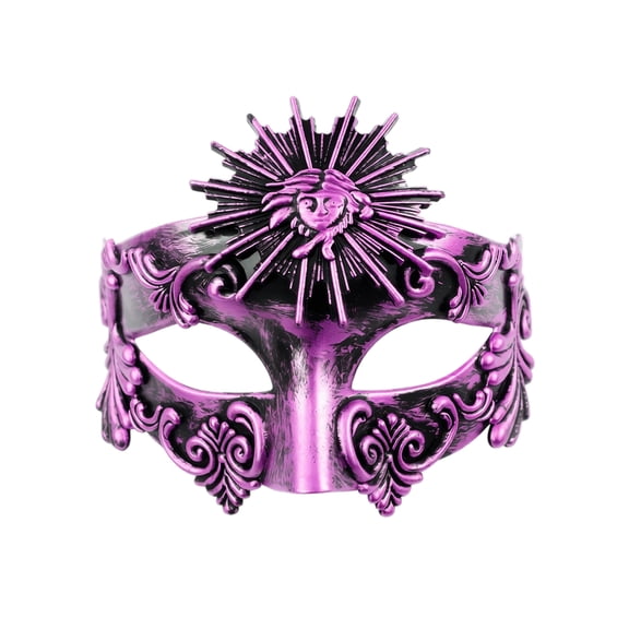 Masquerade Mask Magenta Sun Accent Venetian Style for Men Halloween Party and Themed Event Wear