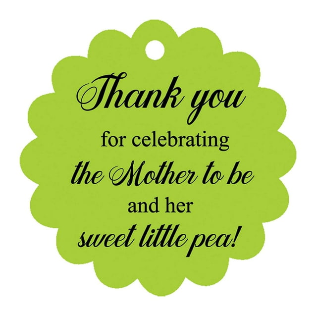 100 PCS Baby Shower Favors Gift Paper Hang Tags- Thank You For Celebrating The Mother To Be & Her Sweet Little Pea!