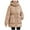 Khaki, variant on Fashion Winter Warm Hooded Coats for Womens Plus Size Zipper Up Long Sleeve Winter Thickened Coat