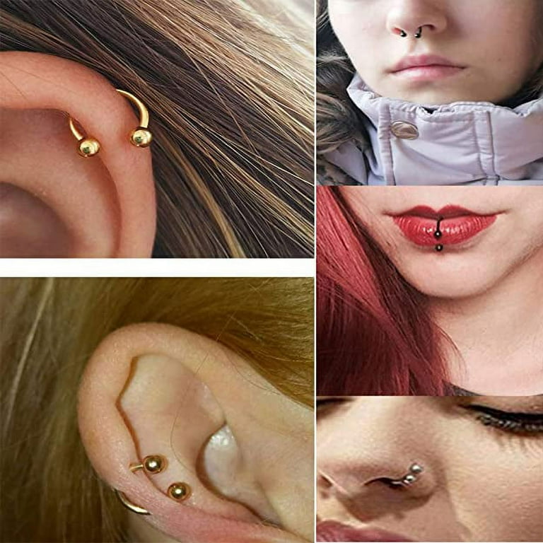 Briana Williams 316L Surgical Steel Ball&Spike Horseshoe Nose Septum Piercing Ring Cbr 16g 4 8pcs