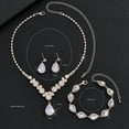 thumbnail image 5 of Top-keivon Rhinestone Bridal Wedding Jewelry Set Silver Necklace Earrings Sets Crystal Formal Prom Costume Jewelry Sets for Women and Brides, 5 of 10