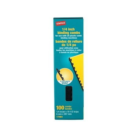 Staples Plastic Comb Binding Spines 1/4