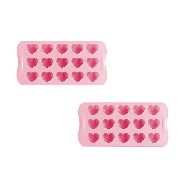 Oleegame Moule à Biscuits 2 Pcs Moule à Gâteau Polyvalent Moule à Gâteau en Silicone Rond en Forme de Cœur d'Amour à Étages Rose